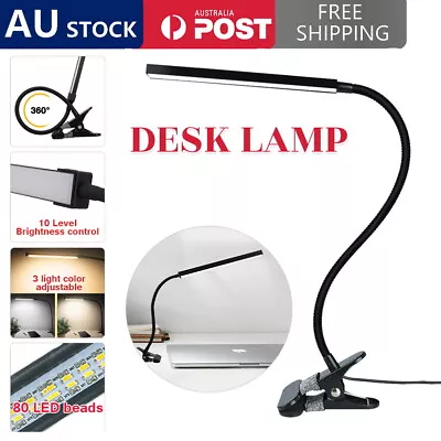 Clip On Desk Lamp Table Light Bedside Night Reading Led Eye Care USB Dimmable AU • $16.99