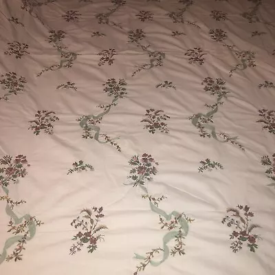 Laura Ashley Queen  White Duvet Floral Embroidered  2 Euro Shams 84 X 90 • $112.50