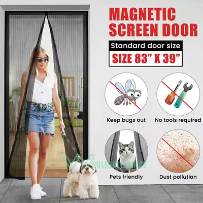 Magnetic Screen Door Retractable Mesh Net Pet Patio Hands Free Anti Fly Curtain • $5.50