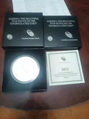 2012-P 5 Oz Silver ATB Hawaii Volcanoes (w/Box & COA) • $435