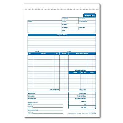 Ocean Pads Job Invoice Book For Service And Repair (70024) • £14.99