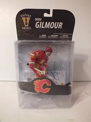 Autographed  Nhl Legends 7 Doug Gilmour Vtg Hockey Red Jersey Calgary Flames • $21.12