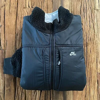 Vtg Nike ACG Windbreaker Men's 2XL Gray Black Sherpa Reversible Nylon Jacket  • $69.77