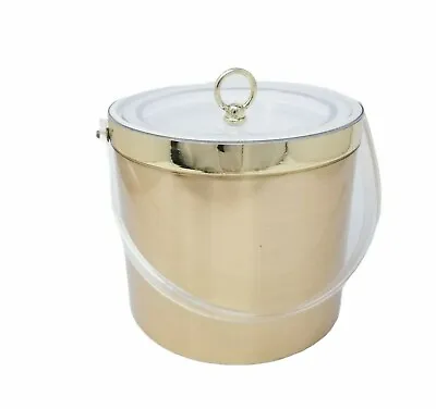$14.39 • Buy Vintage GEORGES BRIARD Gold Ice Bucket Mid Century Barware MCM Holiday New Year