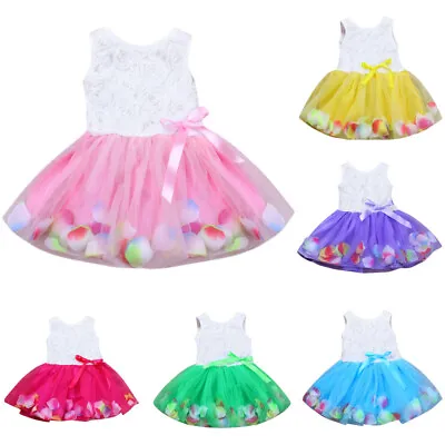 Toddler Baby Kid Girl Princess Dress Birthday Wedding Bow Tulle TuTU Dress Party • £4.99