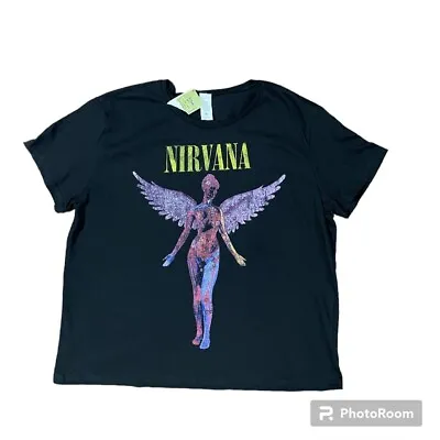 New Nirvana In Utero Album Cover Shirt Black Band Tee XL Retro Vintage Style NWT • $25.46