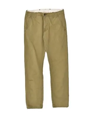LEVI'S Mens Slim Chino Trousers W34 L32 Khaki Cotton QP04 • £17.77