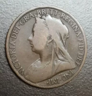 $3.99 • Buy 1901 GREAT BRITAIN 1 ONE PENNY LARGE BRONZE 1800's COIN QUEEN VICTORIA KM 790