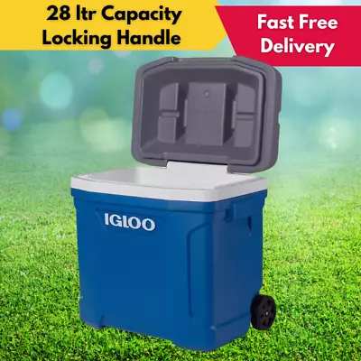 28 Litre Roller Cool Box 28 Ltr Rolling With Telescopic Handle By Igloo Max Cold • £53.99