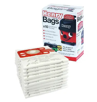 £11.49 • Buy Henry Hoover Hvr200 Hvr200a Hepa Flo Vacuum Bags X10 Nvm-1ch Nvm1c Nvm1ch 604015