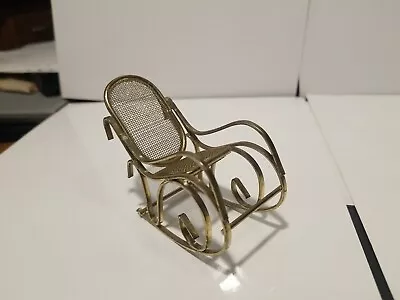 Vintage Miniature Brass Doll House Rocking Chair  Boston Rocker • $2.50