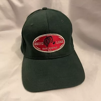 Vintage Embroidered KIKUYU Lodge African Safari Ball Cap Hat Green - Adjustable  • $29.99