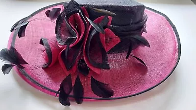 Stunning Failsworth Pink And Black Occasion Hat. • £26