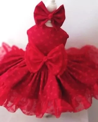 Dog  Dress  Valentine Red Lace    New Handmade  Free Shipping • $21.99
