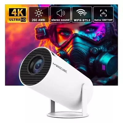 4K Mini Projector Portable Home Theater 10000 Lumen LED 1080P WiFi Bluetooth UHD • $72.99