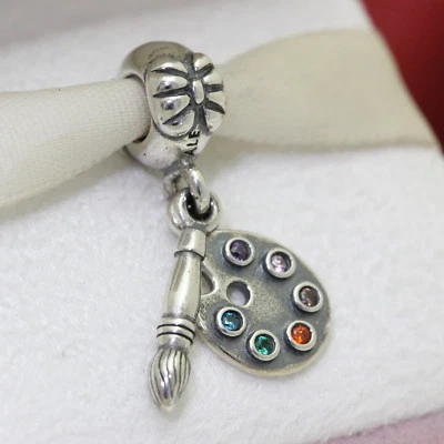 $28.77 • Buy * Authentic Pandora Sterling Silver Artist's Palette Bead 791268CZMX