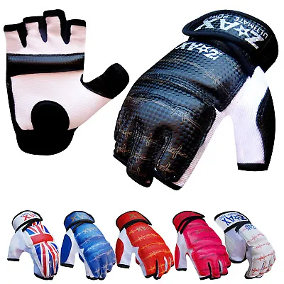 Leather Karate Gloves Body Combat Gel Boxing Teakwondo Martial Arts Karate MMA • £6.64