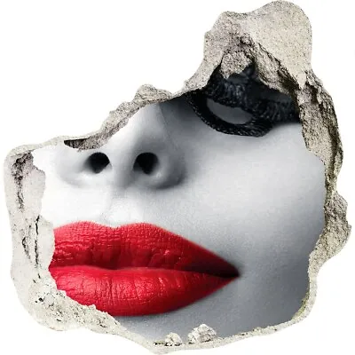 Sticker Mural 3D Hole Wall Sticker Poster Decoration 100x100 Cm Lace Mask  • £28.59