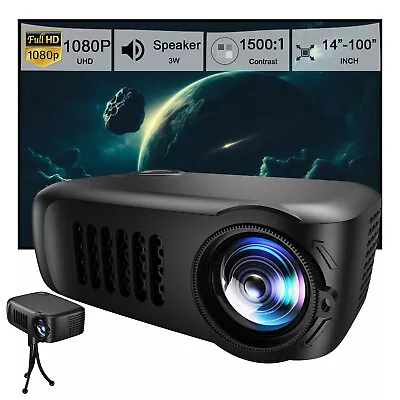 Mini Portable Projector 1080P HD LED Smart Mobile Phone Bundle Children Outdoor • $33.99