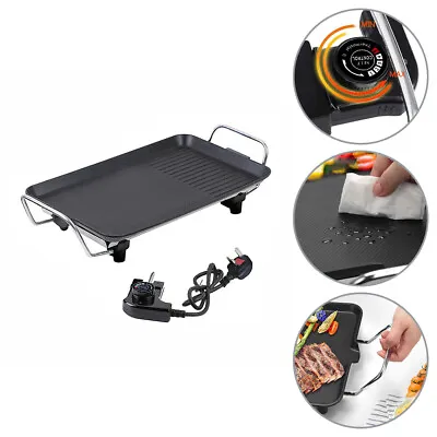 £22.28 • Buy Electric Teppanyaki Table Top Grill Griddle BBQ Hot Plate Barbecue 40x23cm Hot