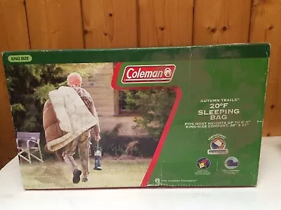 New/Sealed 2007 Coleman 20 Degree Autumn Trails King Size Sleeping Bag 39” X 81” • $89.99