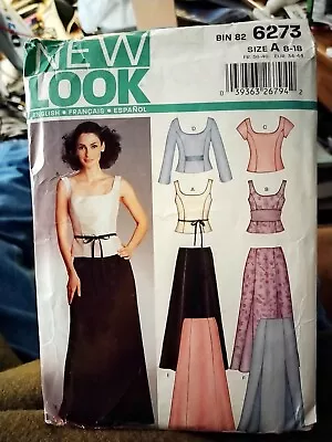 New Look  Sewing Pattern 6273 Top Maxi Skirt Cut To Size 8-18 • $8.95