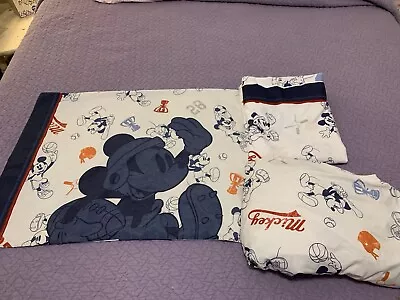 Disney Mickey Mouse Baseball Basketball Football Soccer 3 Piece Twin Sheet Set • $24.95