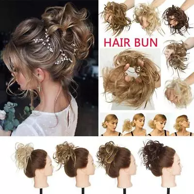 Hair Scrunchie Band Messy Bun Wrap Chignon Hair Extensions Hair Peice Wavy Curly • £9.50