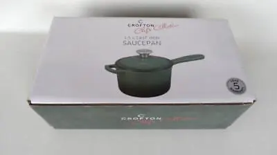 Crofton Chefs Collection 1.5L Green Cast Iron Enamel Lidded Saucepan • $65