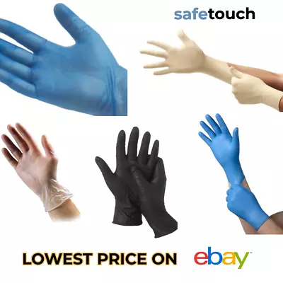 Disposable Latex Black Nitrile Or Blue Vinyl Gloves Powder Free - 100 Boxed • £5.99