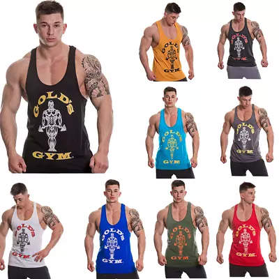 £15.77 • Buy Top Stringer Vest Golds Gym Mens Muscle Joe Workout Training Bodybuilding Tank