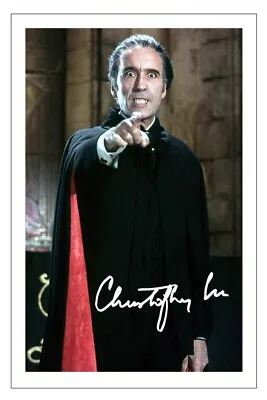 £2.19 • Buy Christopher Lee Signed Autograph PHOTO Fan Signature Gift Print DRACULA Horror 