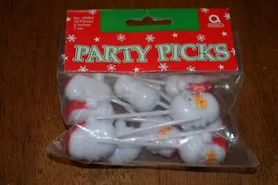 Vintage Amscan Santa Plastic Party Picks 10 Count • $8