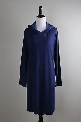 PUREJILL J.Jill NWT $89 Indigo Chambray Hooded Hoodie Dress Size Medium • $44.99