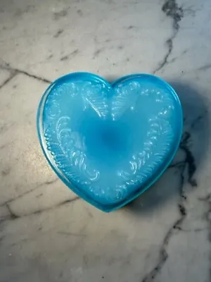 Degenhart Light Blue Vintage Glass Heart Trinket Box • $14.50