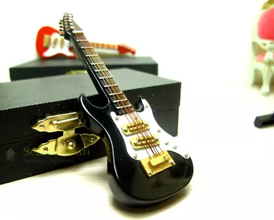 Dollhouse Miniature 1:12 Toy Electric Guitar Bass Musical Instrument Case Black • $11.63