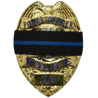 Police Law Enforcement Mourning Band For Badges Thin Blue Line • $2.49