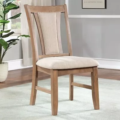 Dining Room Furniture Set Of 6pc Side Chairs Natural Tone Beige Chairs Modern • $775