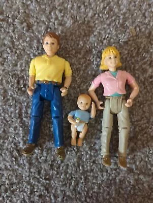 Loving Family Fisher Price Vintage Dollhouse Family With Baby Mom Dad • $18.53