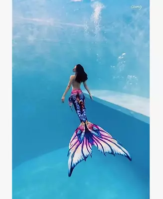 Big Mermaid Tail For Adult Women Men Mermaid Tail With Flipper Beach Costumes • $96.85