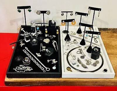 Sterling Silver Jewelry Lot-Rings Necklaces Earrings-Vintage &Not-48 Piece Total • $49