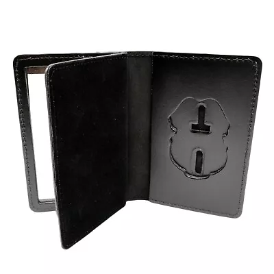 Army MP Military Police Badge Case Double ID Card Holder Leather Wallet 3  X 5  • $28.79