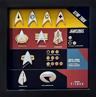 Combadge Display Shadow Box Star Trek 8.75 X 8.75 Black *Fan Made* • $52