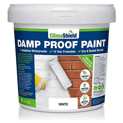 Climashield Damp Proof Paint (Available 5L & 10L) Brick & Masonry Waterproofer. • £39.95