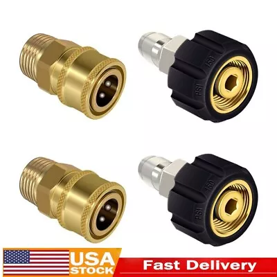 Pressure Washer Adapter Set M22 (M22-14MM) To 3/8'' Quick Connect (2 Pack) • $16.99