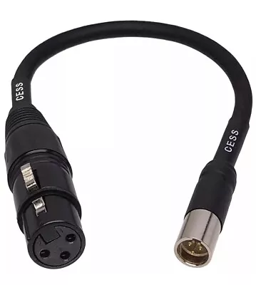 CESS-196-1f Mini XLR Male To XLR Female Adapter Cable 3-pin Mini XLR (1 Foot) • $16.99