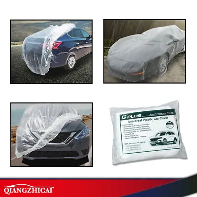 1Pack Clear Plastic Temporary Universal Disposable Car Cover Rain Dust Garage • $9.91