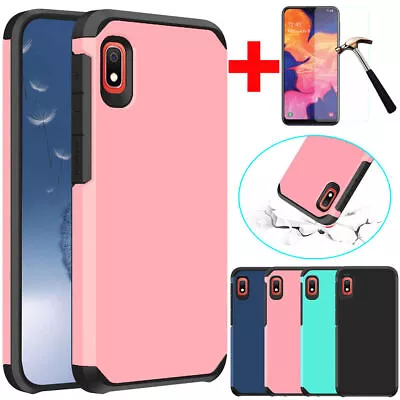 For Samsung Galaxy A10e Shockproof Armor Hybrid Rugged Case Cover+Tempered Glass • $7.50