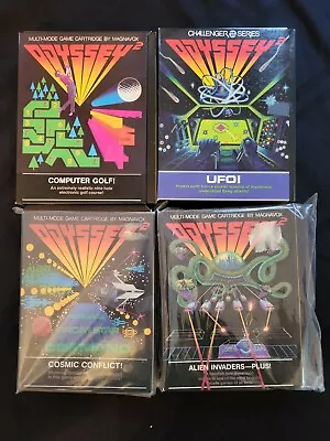 4 Odyssey 2 Video Games Cosmic Conflict UFO Alien Invaders-Plus Computer Golf • $75