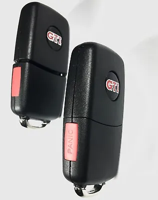 2x FOB Shell Case Replacements W Blank Key | 4-Button Panic | VW Mk4 Golf GTi US • $19.29